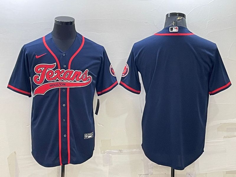 Men Houston Texans Blank Blue 2022 Nike Co branded NFL Jersey
